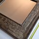 Old ethnic mirror in light wood, 62 cm