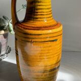 Vintage glazed ceramic amphora vase - west germany