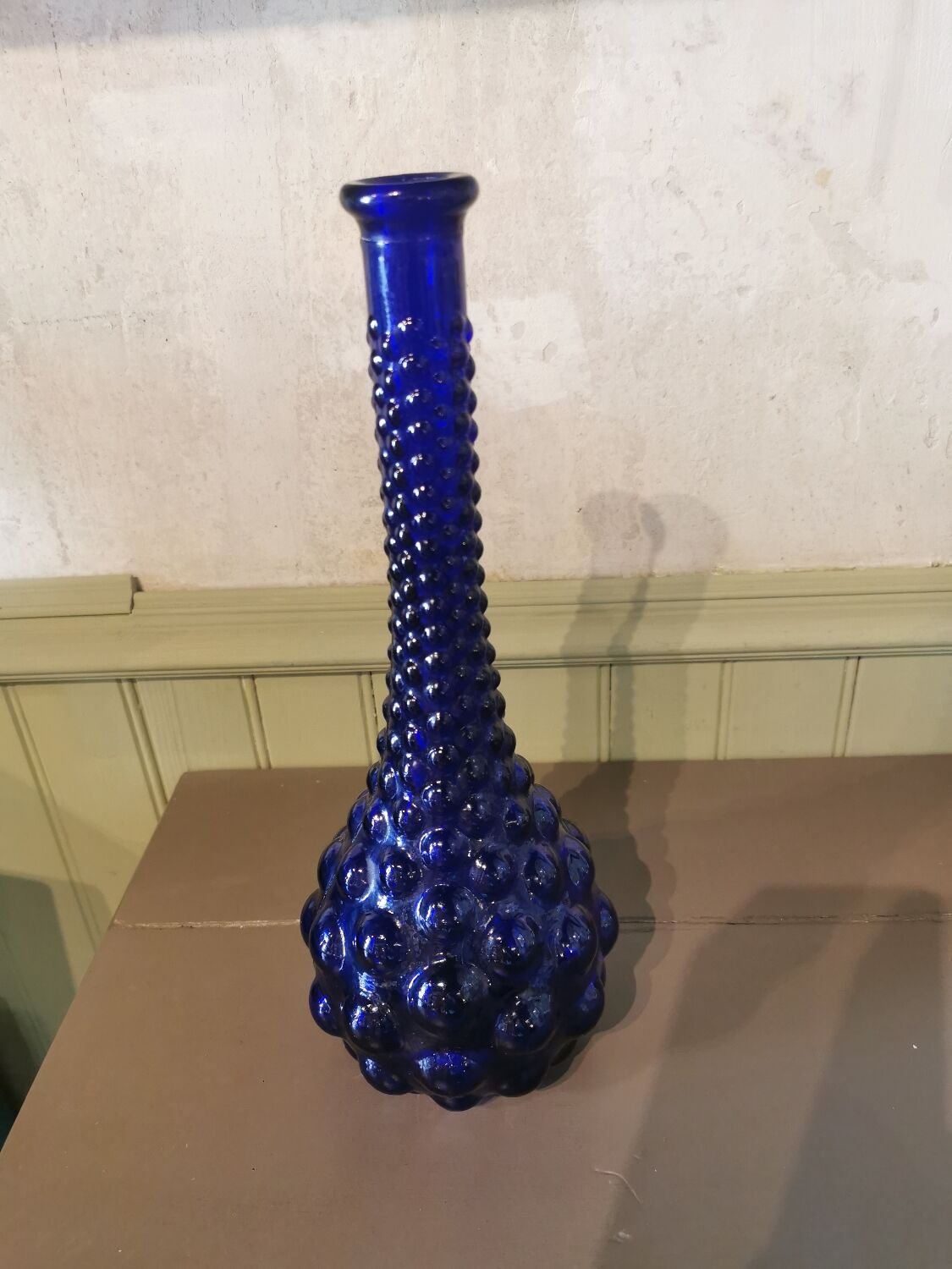 Midnight blue vintage bubble carafe