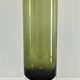 Cylindrical vase green glass Scandinavian design 70s