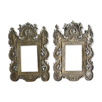Pair of Chinese gilded wood frames carvings to Vietnam XIX birds