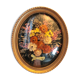 Golden vintage frame with bouquet of dried flowers under globe, wedding bouquet,