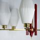 Grand lustre Arredoluce façon Monza du milieu du siècle. Design italien des années 1950