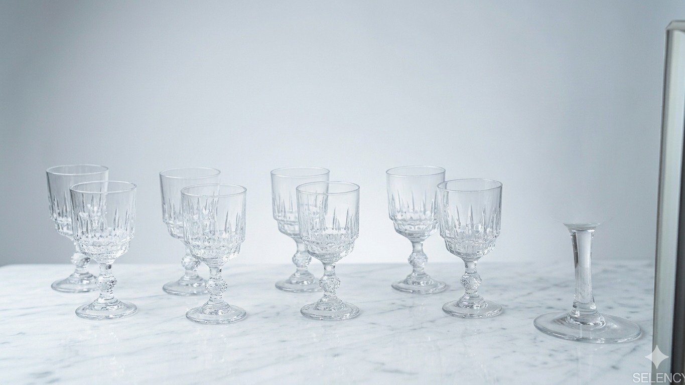 8 vintage bistro stemmed glasses