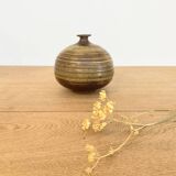 Vase boule en grès signé Durrenberger
