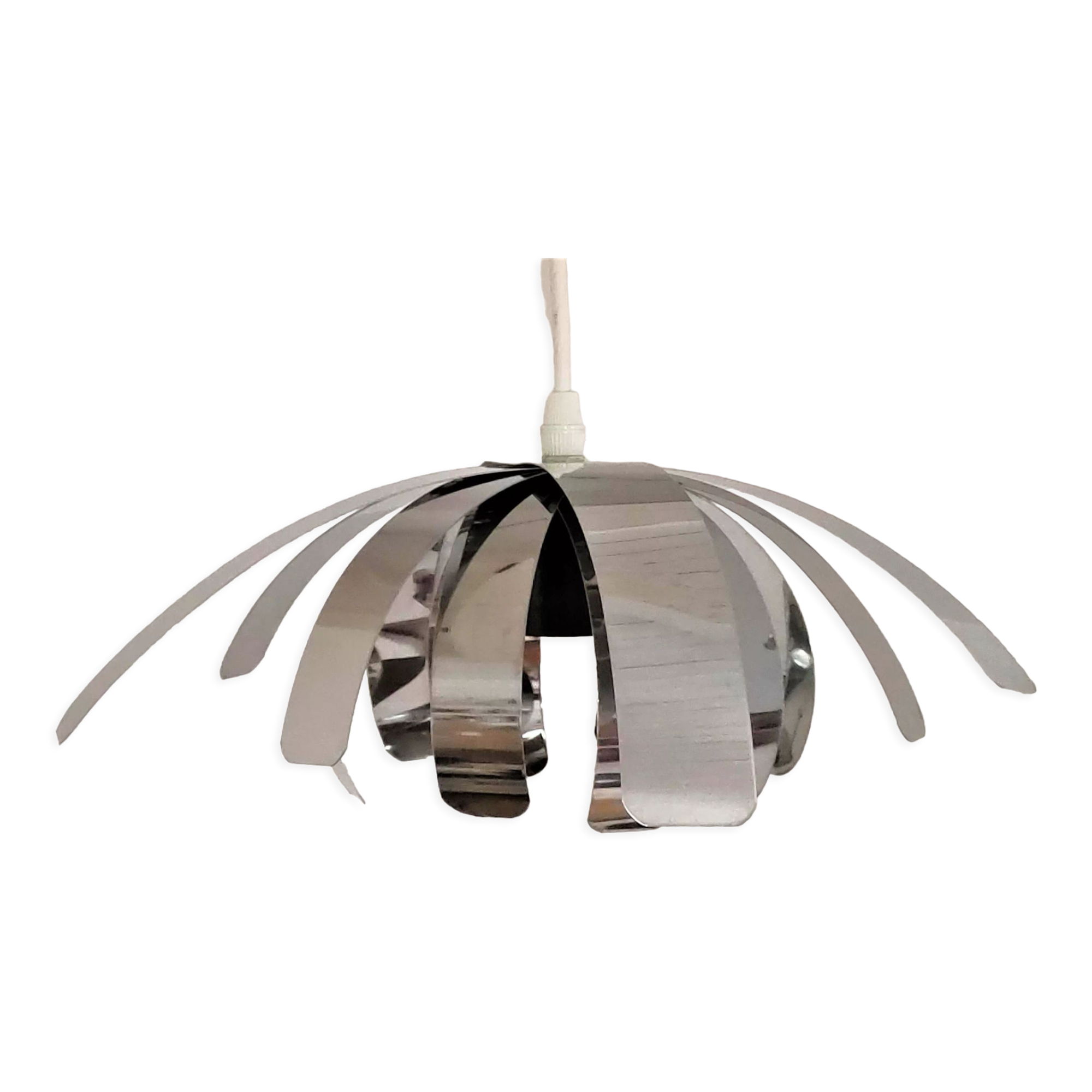 Suspension Fleur de Lumière stainless steel design Jocelyne Trocmé