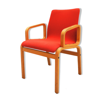 Scandinavian chair in natural wood and fabric