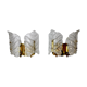 Pair of wall lamps Murano Leaves, Italy, 1970