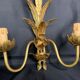 Wall lamp 2 lights golden metal design flower Rose style Italy