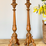 Pair of WOODEN candle holders Napoleon III