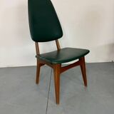 Chaises de salle à manger vintage en teck à dossier haut, design danois norvégien Bruk Sorheim