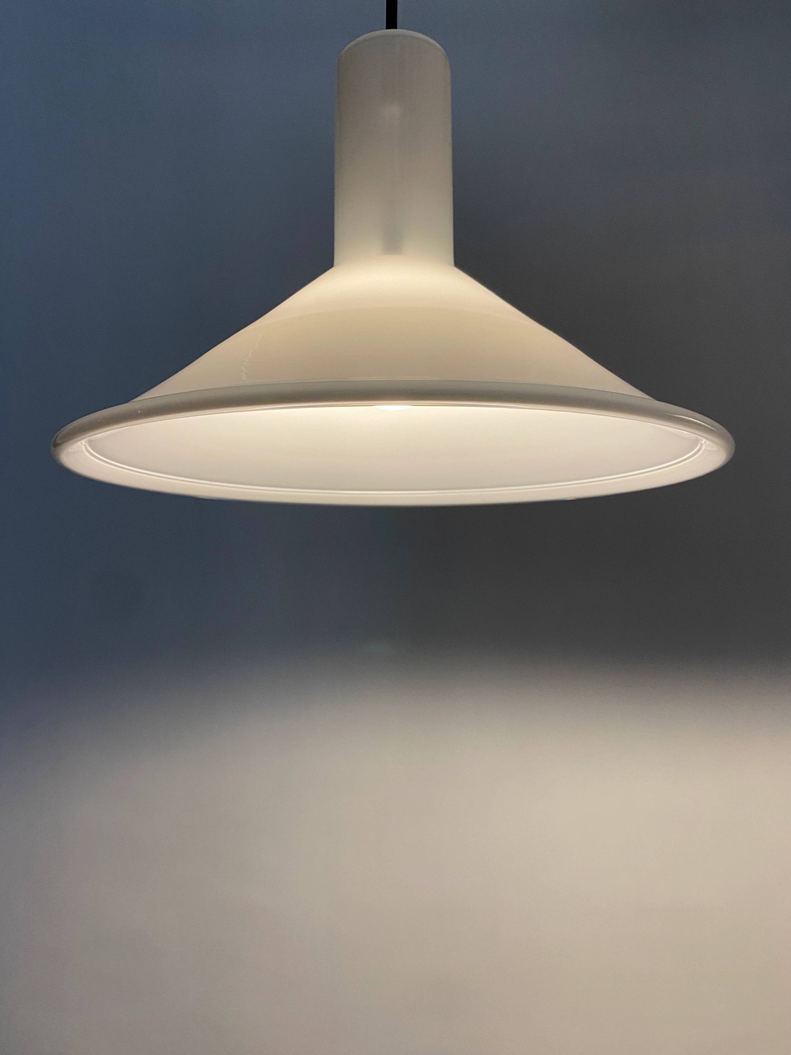 Pair of Danish pendants model P & T by Michael Bang for Holmegaard 1972