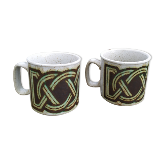 2 mugs vintage Dunoon motif celtique