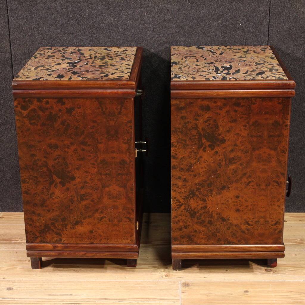 Pair of Italian Marble Top Nightstands from the 20th Century
