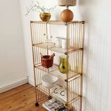 Modular gold metal wire shelf