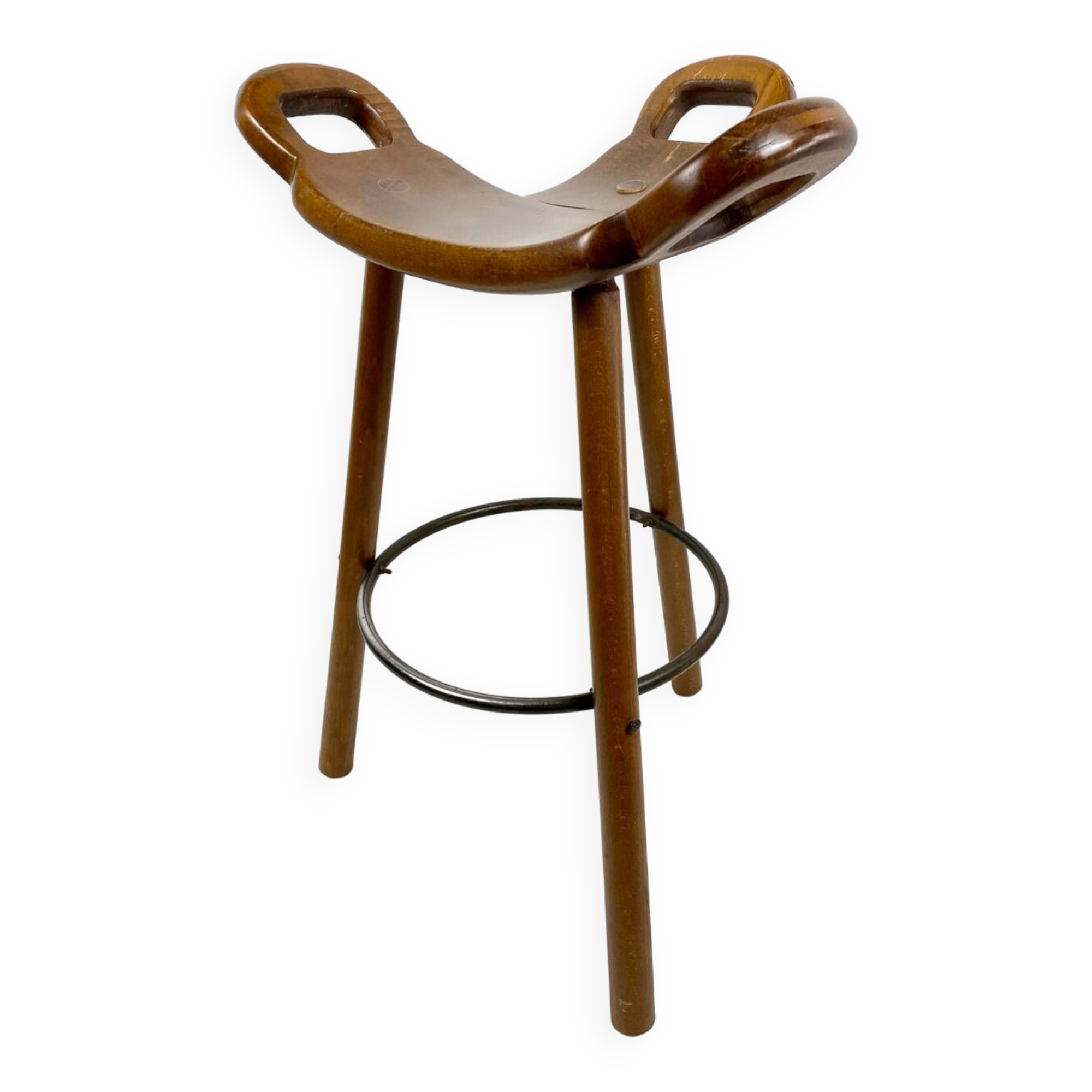 Brutalist bar stool by Carl Malmsten