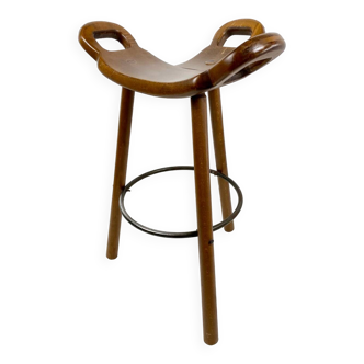 Brutalist bar stool by Carl Malmsten