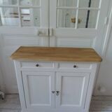 Small Louis Philippe sideboard of beautiful craftsmanship re-enchanted in pearl gray.