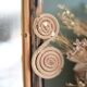 Antique rattan mirror