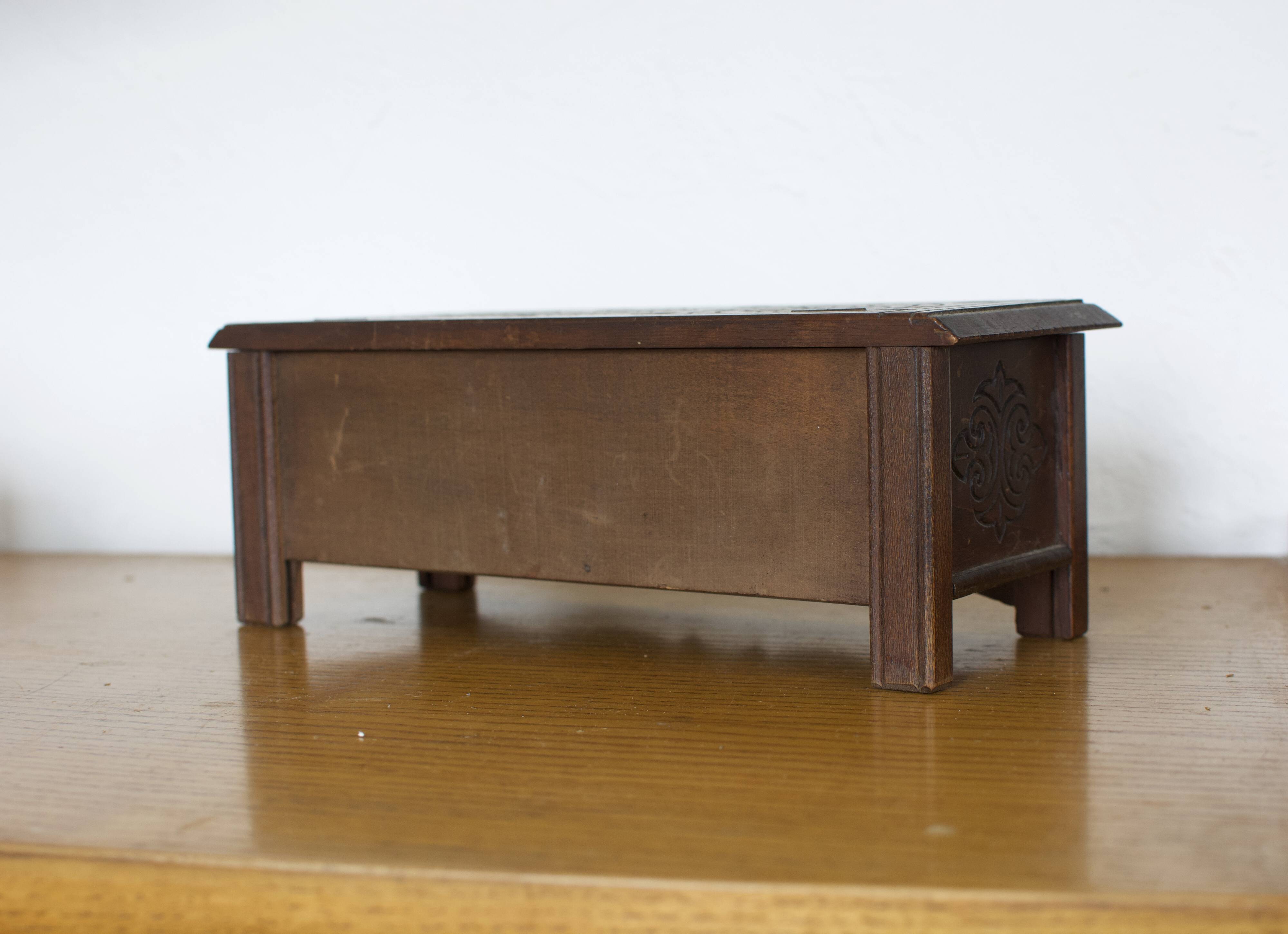 Old carved wooden box