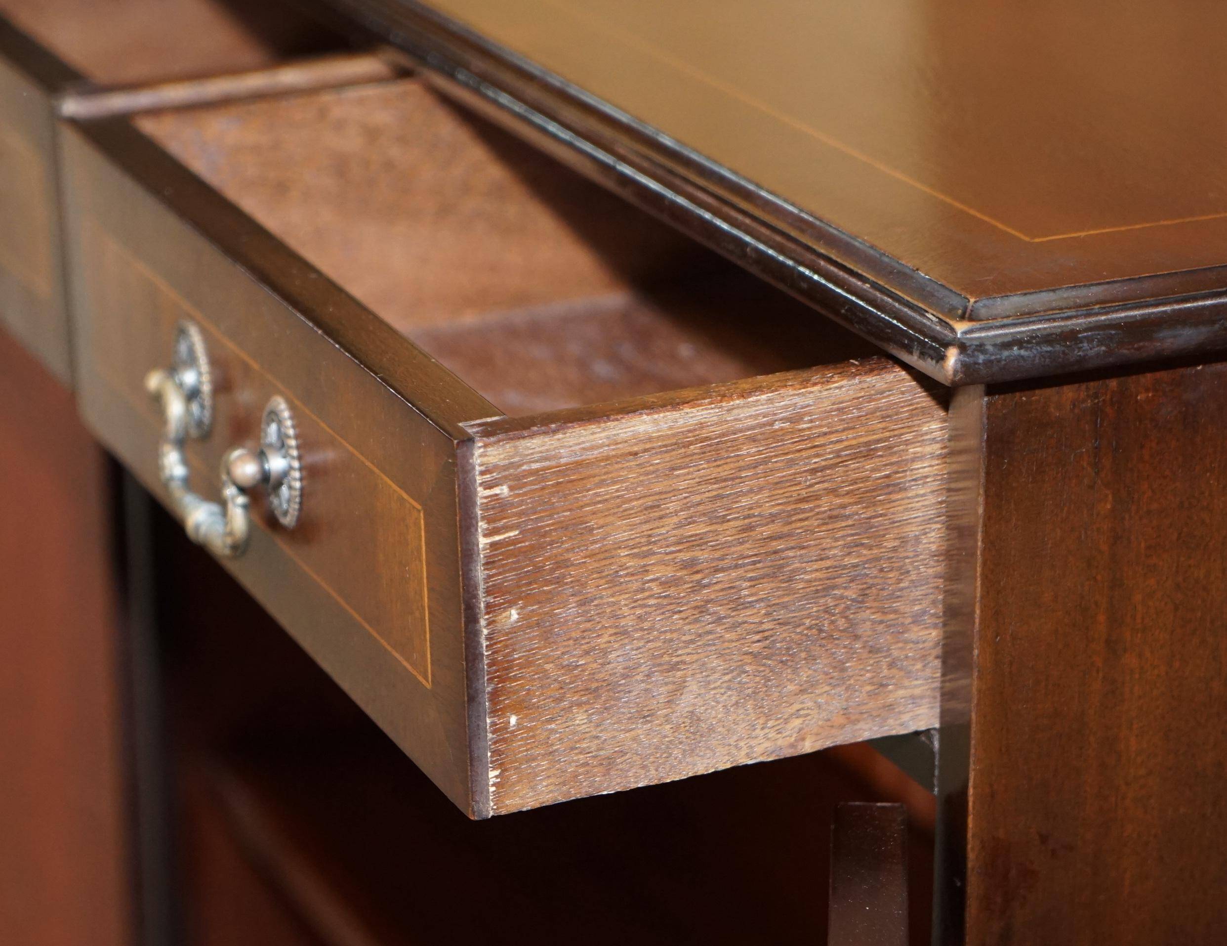 Vintage mahogany library in Art Deco style with two drawers.