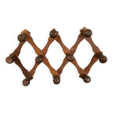 Porte manteaux bois extensible 10 patères ancien vintage