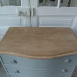Vintage chest of drawers green of gray, 4 drawers, wooden top