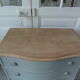 Commode vintage vert de gris, 4 tiroirs, plateau bois