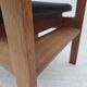 1970s, Danish design, set of 3 church chairs, leather, oak wood.