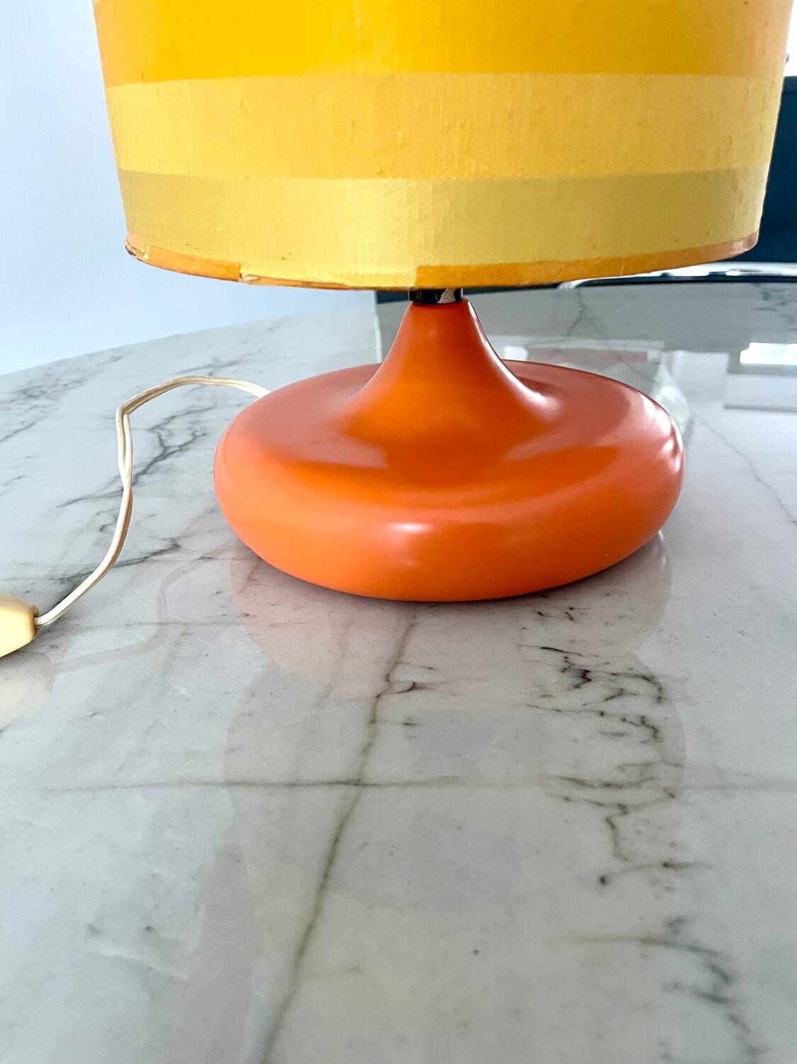 Vintage orange ceramic table lamp 1970