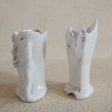 2 small bridal vases