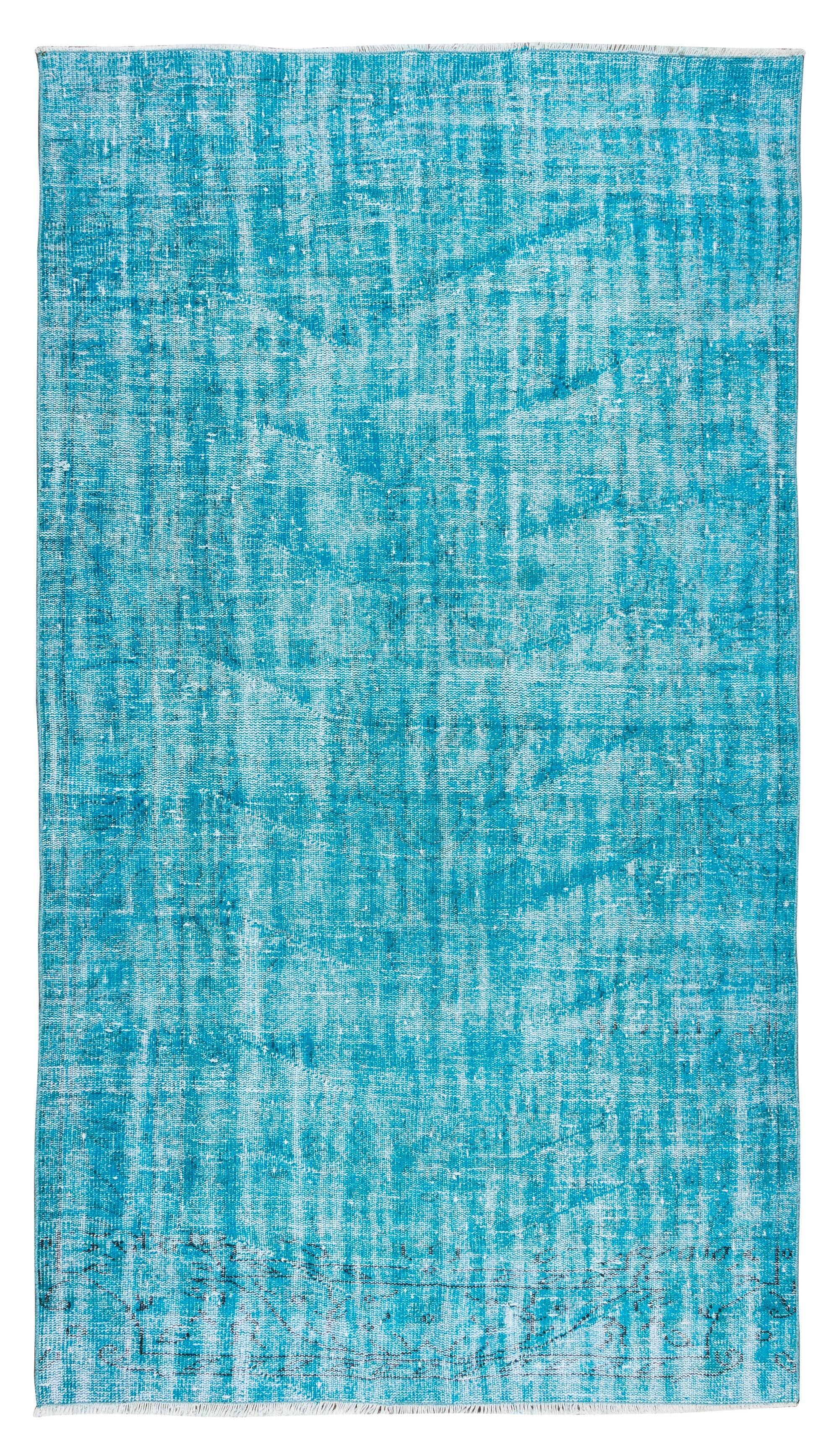 (147x262 cm) Traditional Vintage Hand Knotted Central Anatolian Area Rug Over-Dyed TEK0626