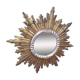 Vintage antique golden wooden sun mirror