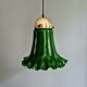 Suspension in green opaline with a scalloped edge, Peill & Putzler, 1970