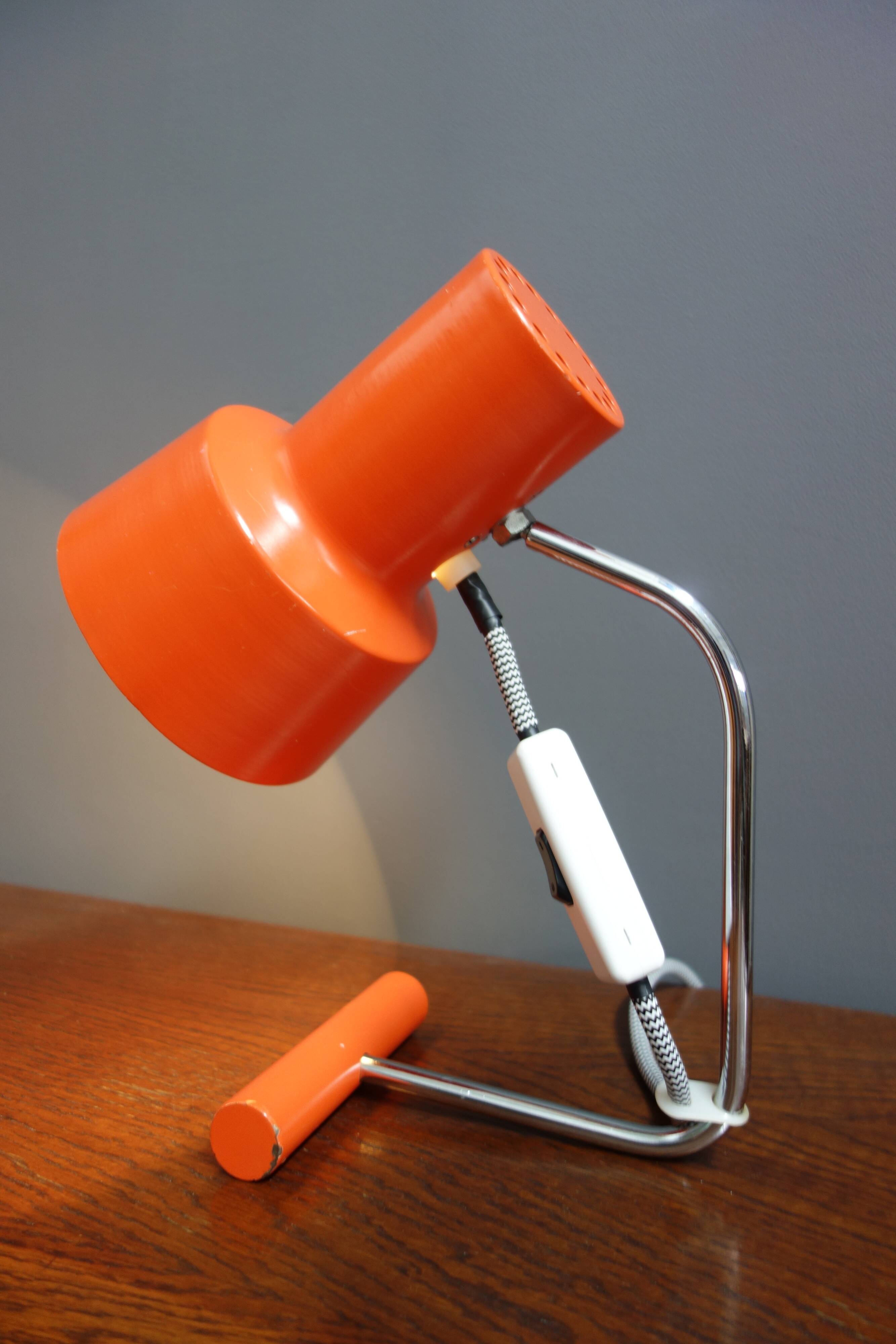 Orange desk lamp by Josef Hurka for Napako 1970