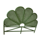 Double headboard in green rattan