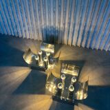 Set of rare chrome table lamps by Goffredo Reggiani