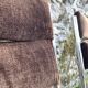 Set of 4 brown velvet zigzag chairs 1970
