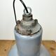 Bauhaus Grey Enamel Industrial Pendant Lamp, 1950s