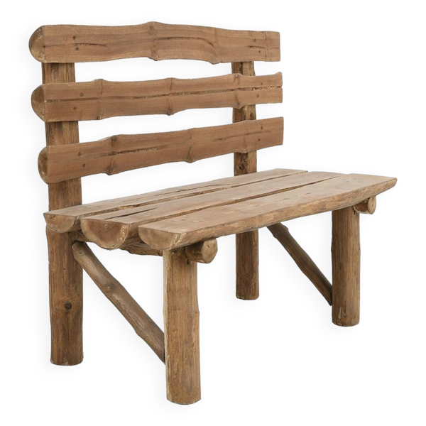Banc rustique en rondins de bois