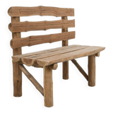 Rustic log bench