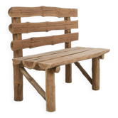Rustic log bench