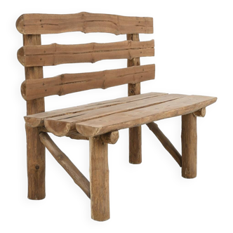 Banc rustique en rondins de bois
