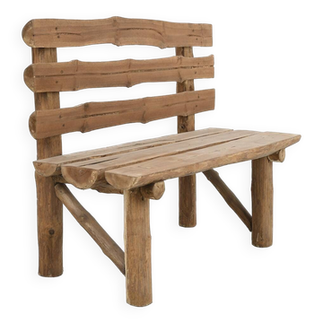 Rustic log bench