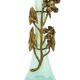 Vase Art Nouveau, verre d'uranium, bronze doré, Belgique, années 1930