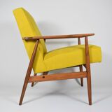 Fauteuil original "FOX", Pologne années 1970, entièrement restauré, jaune