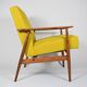 Fauteuil original "FOX", Pologne années 1970, entièrement restauré, jaune