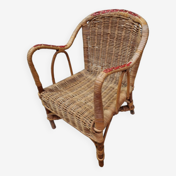 Fauteuil en rotin de 1950