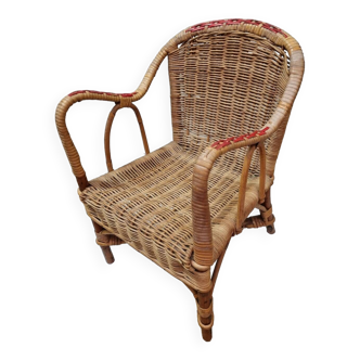 Fauteuil en rotin de 1950