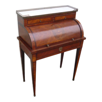 Louis XVI style marquetry cylinder desk